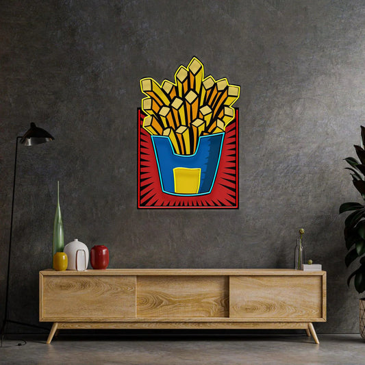 French Fries Led Neon Acrylic Artwork