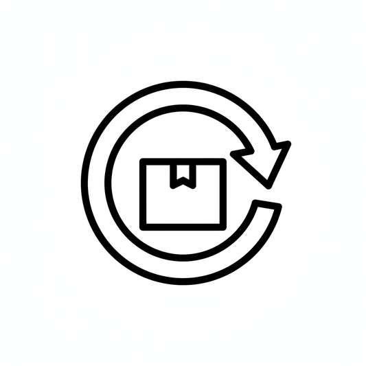 Generate an image for easy returns with black and white color