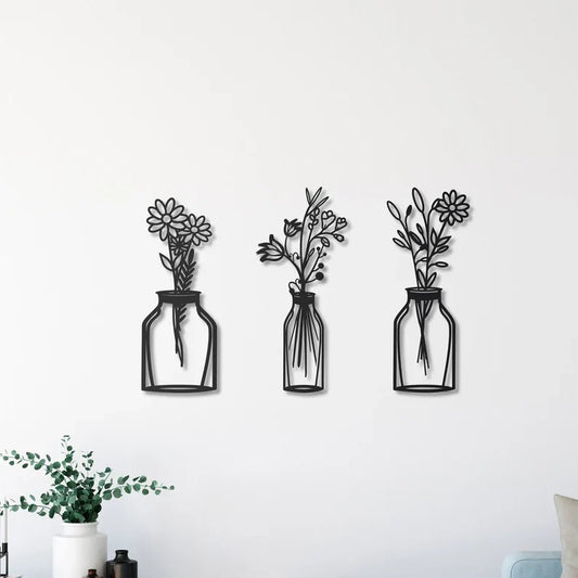 3 Pieces Spring Flowers Wood Decor Set of 3