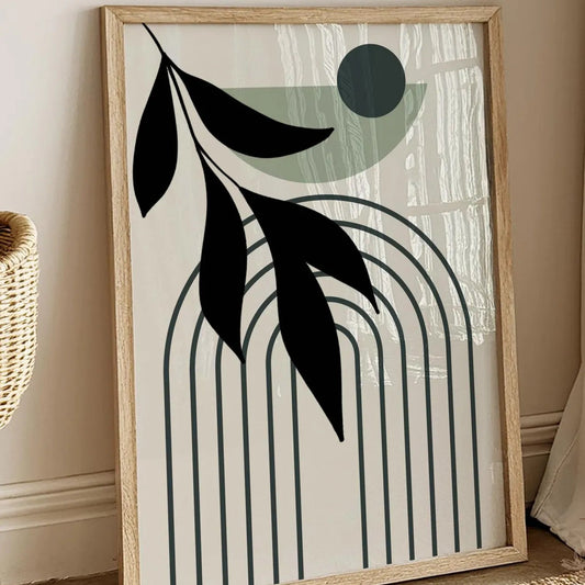 Boho Botanical Prints Set, Abstract Geometric Art