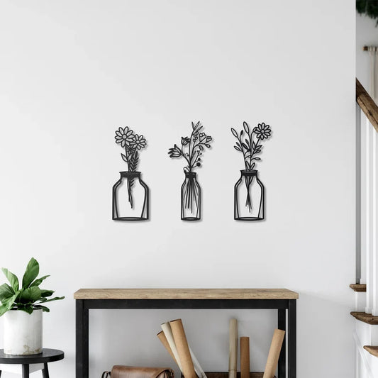 3 Pieces Spring Flowers Wood Decor Set of 3