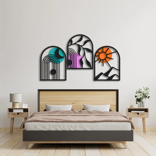 Colorful Sunshine Set of 3 Wood Wall Decor